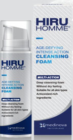 HIRU HOMME Age-Defying Intense Action Cleansing Foam 100g. ฮีรูออมม์ เอจ-ดีฟายอิ้ง อินเทนซ์ แอคชั่น คลีนซิ่ง โฟม